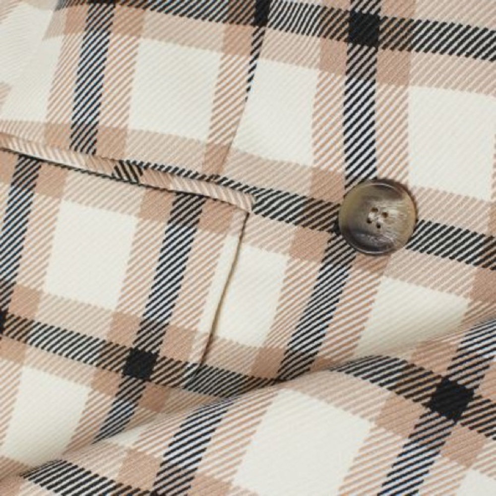 Double-breasted blazer — Plaid/beige - Picture 2 of 6
